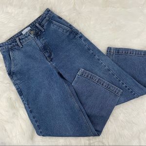 Oak + Fort Wide Leg Ankle Jeans Medium Wash Denim, Size 26